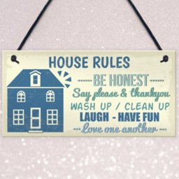 Red Ocean House Rules Cute First Home New House Gifts Home Decor Plaque Kitchen Sign - thumbnail 3