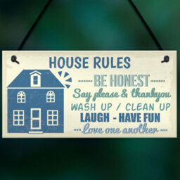 Red Ocean House Rules Cute First Home New House Gifts Home Decor Plaque Kitchen Sign - thumbnail 5