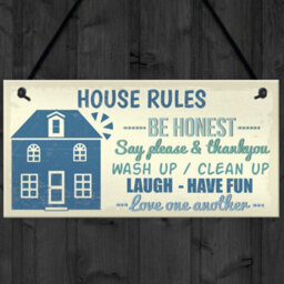 Red Ocean House Rules Cute First Home New House Gifts Home Decor Plaque Kitchen Sign - thumbnail 4
