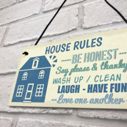 Red Ocean House Rules Cute First Home New House Gifts Home Decor Plaque Kitchen Sign - thumbnail 7