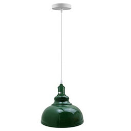 Ledsone Green Curvy Pendant Light E27 Ceiling Fixture - thumbnail 1