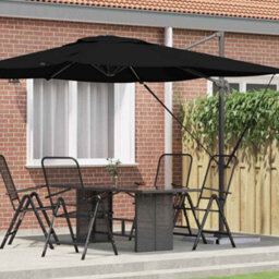 Berkfield Cantilever Roma Parasol Black 286X285X265 Cm Aluminium - thumbnail 1