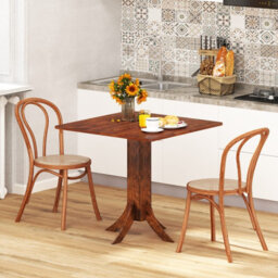 "Costway 33"" Wooden Kitchen Table Square Dining Table W/ Pedestal Base-Walnut" - thumbnail 6