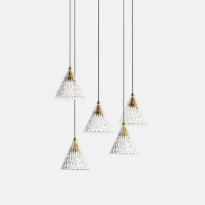 Luminosa Lighting Luminosa Veneto Led 5 Light Dome Cluster Ceiling Pendant Gold Matt White 31Cm 2590Lm 2700K - image 1