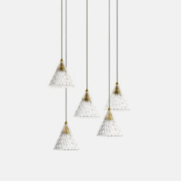 Luminosa Lighting Luminosa Veneto Led 5 Light Dome Cluster Ceiling Pendant Gold Matt White 31Cm 2590Lm 2700K - thumbnail 1