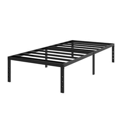 3Ft Single Metal Bed Frame With Slatted Support Strong Iron Platform Bed Black - image 1