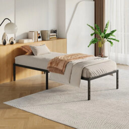 3Ft Single Metal Bed Frame With Slatted Support Strong Iron Platform Bed Black - thumbnail 5