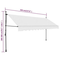 Berkfield Manual Retractable Awning With Led 350 Cm Cream - thumbnail 8