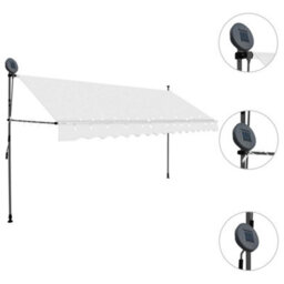 Berkfield Manual Retractable Awning With Led 350 Cm Cream - thumbnail 3