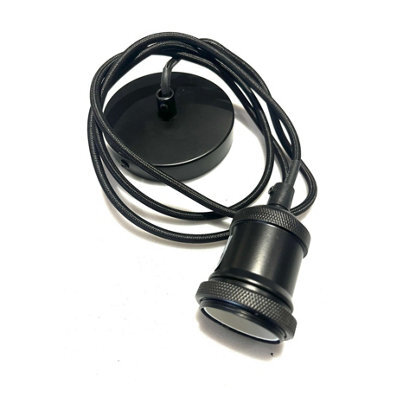 CGC Lighting Cgc Cassie Black 1.5M Adjustable E27 Ceiling Pendant And Matching Ceiling Rose - image 1