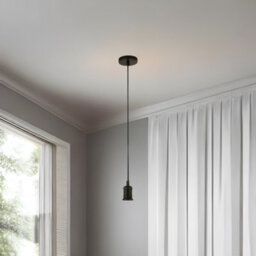 CGC Lighting Cgc Cassie Black 1.5M Adjustable E27 Ceiling Pendant And Matching Ceiling Rose - thumbnail 4
