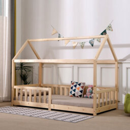 Furniturehmd Treehouse Style Bed Frame,solid Pine Wood, Single Bed Frame,floor Bed Frame For Boys And Girls,bedroom Furniture - thumbnail 2