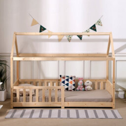 Furniturehmd Treehouse Style Bed Frame,solid Pine Wood, Single Bed Frame,floor Bed Frame For Boys And Girls,bedroom Furniture - thumbnail 1