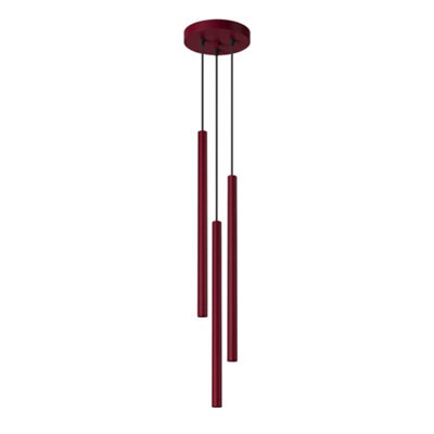 Sollux Lighting Pastelo Steel Burgundy 3 Lights Modern Pendant Lamps - image 1
