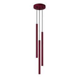 Sollux Lighting Pastelo Steel Burgundy 3 Lights Modern Pendant Lamps