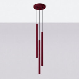 Sollux Lighting Pastelo Steel Burgundy 3 Lights Modern Pendant Lamps - thumbnail 2