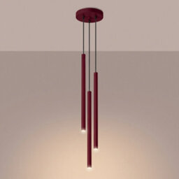 Sollux Lighting Pastelo Steel Burgundy 3 Lights Modern Pendant Lamps - thumbnail 3