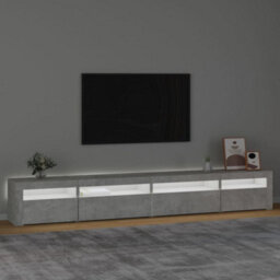 Vidaxl Tv Cabinet With Led Lights Concrete Grey 270X35X40 Cm - thumbnail 3