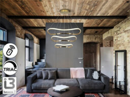 Luminosa Lighting Luminosa Naos Triple Ring Pendant Ceiling Light Rose Gold Led 3000K Dimmable Remote Control - Uk Stock - thumbnail 2