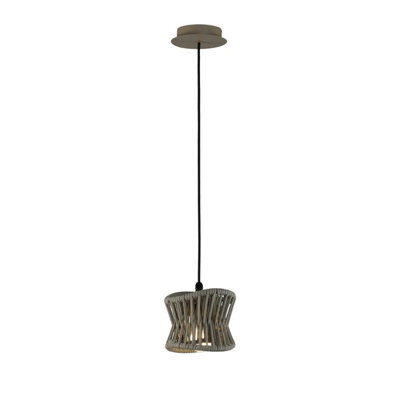 Luminosa Lighting Luminosa Polinesia 19Cm Pendant, 1 X E27, Ip44, Beige Oscu - image 1