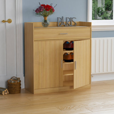Set van 2 - Houten opbergrek voor aan de muur - wandplank - Opbergrek - Opbergrek voor