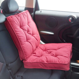 Homescapes Claret Red Cotton Travel Support Booster Cushion - thumbnail 9