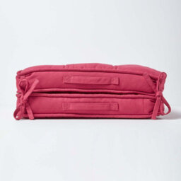 Homescapes Claret Red Cotton Travel Support Booster Cushion - thumbnail 5