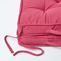 Homescapes Claret Red Cotton Travel Support Booster Cushion - thumbnail 4