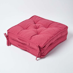 Homescapes Claret Red Cotton Travel Support Booster Cushion - thumbnail 2