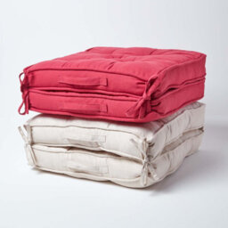 Homescapes Claret Red Cotton Travel Support Booster Cushion - thumbnail 7