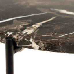 Wyld Haus Verona Round Brown Emperador Marble Side Table - thumbnail 5