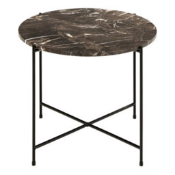 Wyld Haus Verona Round Brown Emperador Marble Side Table - thumbnail 4