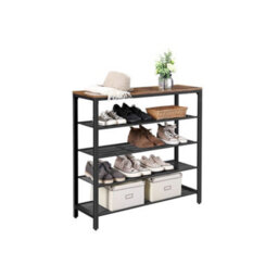 FURNOLD 5 Tier Industrial Shoe Rack Hallway Storage Organiser - thumbnail 7