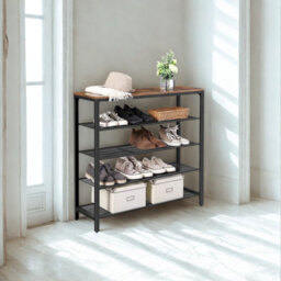 FURNOLD 5 Tier Industrial Shoe Rack Hallway Storage Organiser - thumbnail 4