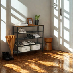 FURNOLD 5 Tier Industrial Shoe Rack Hallway Storage Organiser - thumbnail 5