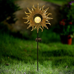 Taylor & Brown Solar Lights Outdoor Sun Lantern, Crackle Glass Globe Stake, Waterproof Warm White Led For Garden, Patio, Lawn - thumbnail 6