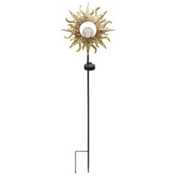 Taylor & Brown Solar Lights Outdoor Sun Lantern, Crackle Glass Globe Stake, Waterproof Warm White Led For Garden, Patio, Lawn - thumbnail 3