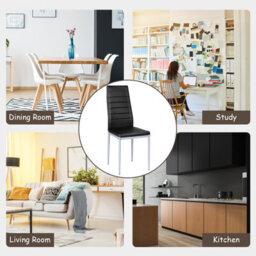 Costway Set Of 4 Dining Chair Upholstered Armless Accent Chair High Back Side Chair - thumbnail 8