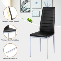 Costway Set Of 4 Dining Chair Upholstered Armless Accent Chair High Back Side Chair - thumbnail 9