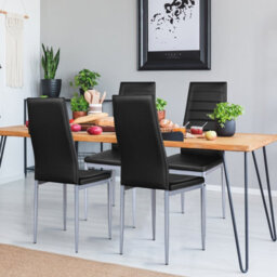 Costway Set Of 4 Dining Chair Upholstered Armless Accent Chair High Back Side Chair - thumbnail 3