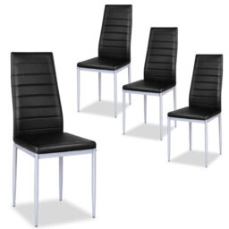 Costway Set Of 4 Dining Chair Upholstered Armless Accent Chair High Back Side Chair - thumbnail 1