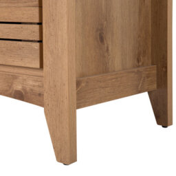 Wyld And Coco Light Brown Sideboard 80 X 99 X 43 Cm - 3 Drawers With Wide Side Cabinet - thumbnail 9