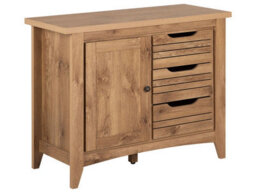 Wyld And Coco Light Brown Sideboard 80 X 99 X 43 Cm - 3 Drawers With Wide Side Cabinet - thumbnail 3