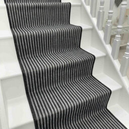 Pinstripe Stair Runner - Reversible, Durable & Hardwearing Carpet For Stairs & Staircases, Multiple Lengths - thumbnail 1