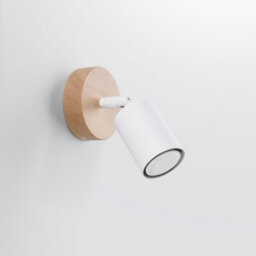Sollux Lighting Verdo Steel/wood White/wood 1 Lights Modern Wall Light - thumbnail 1