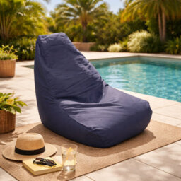 Yes-Online Outdoor Navy Bean Bag Chair Water Resistant Garden Lounger Seat - thumbnail 2