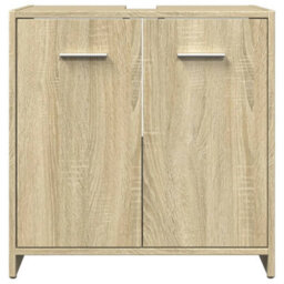 Berkfield Bathroom Sink Cabinet Sonoma Oak 60X33X60 Cm Engineered Wood - thumbnail 4