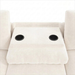 Abrihome Beige L-Shaped Sofa Bed 200X137X85Cm, 2 Storage Armrests, Hidden Tray With Cup Holders, Usb & Type-C - thumbnail 8