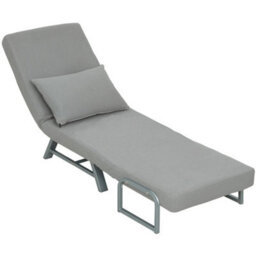 Single Sofa Bed, Convertible Folding Chair Bed, Light Grey - thumbnail 4