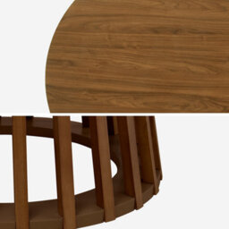 Sweeek - 4-Seater Wooden-Effect Dining Table With Spruce Legs Clara Walnut 120X120X75 Cm - thumbnail 2